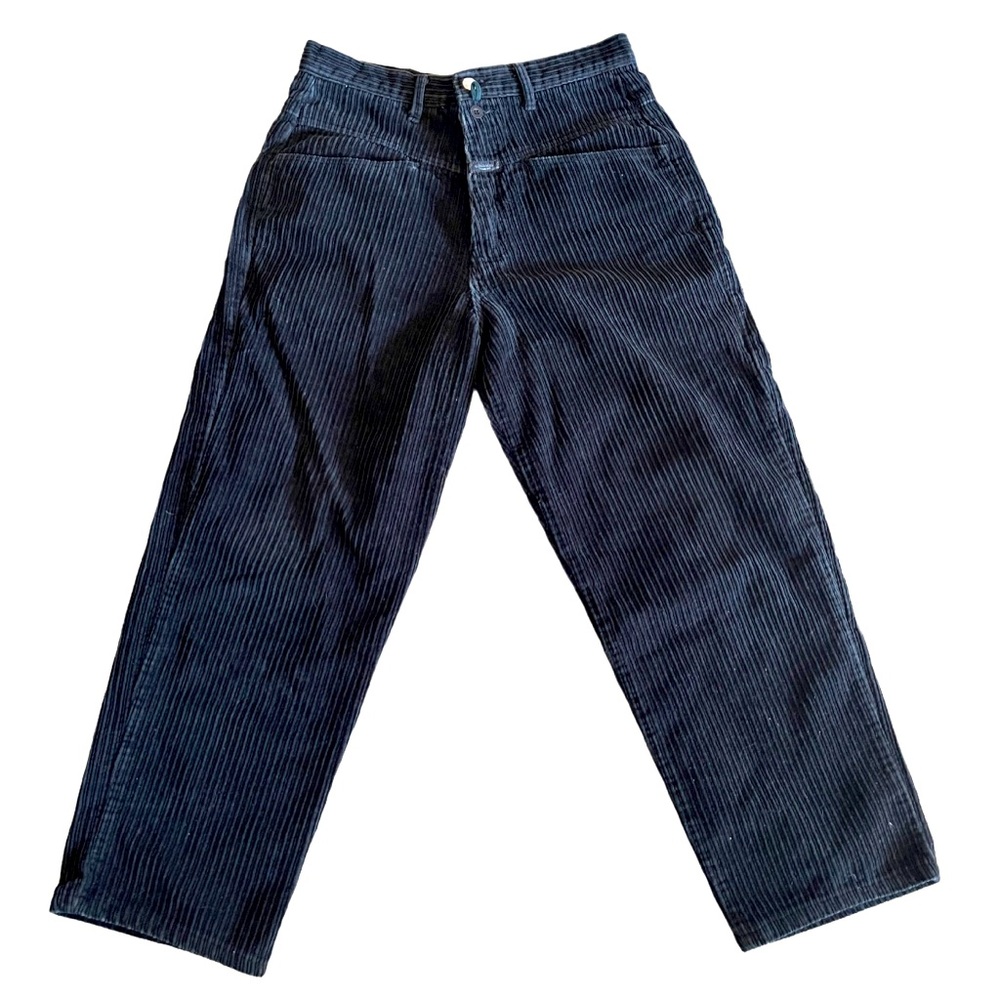Vintage 90s Marithe Francois Girbaud Baggy Black Corduroy Pants Jeans USA Sz 29
